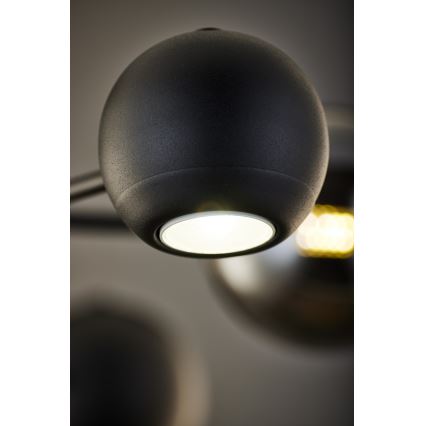 Jupiter 1974 - Pendelkrona MOKA 3xGU10/10W/230V + 3xG9/10W/230V svart/skinande krom