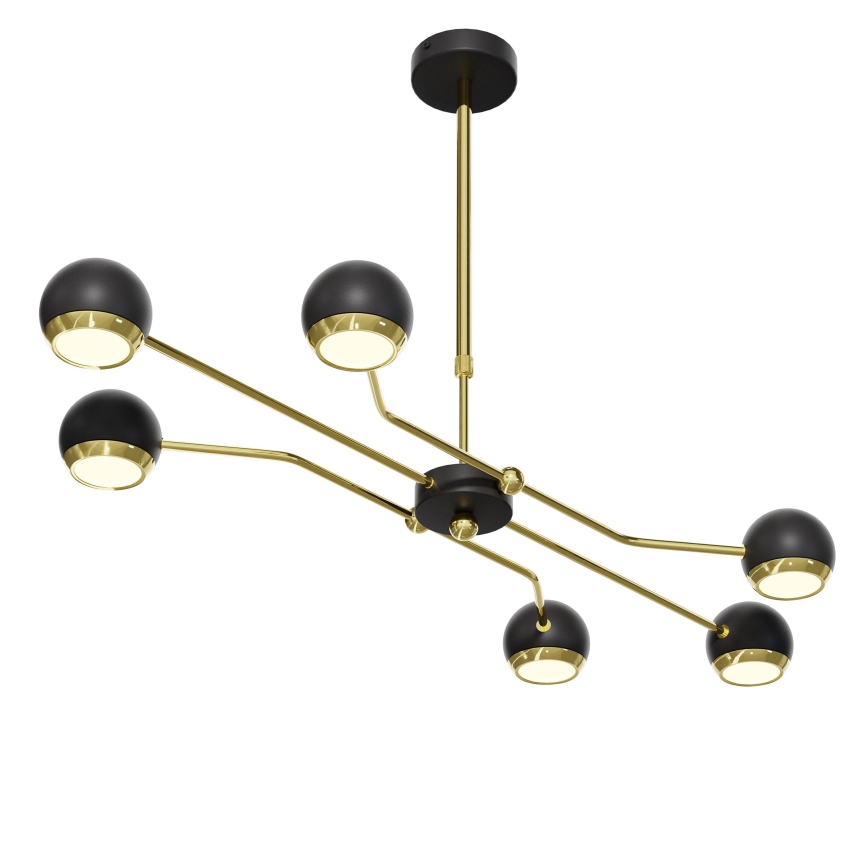 Jupiter 1979 - Pendelkrona TIANA 6xGU10/10W/230V svart/guld