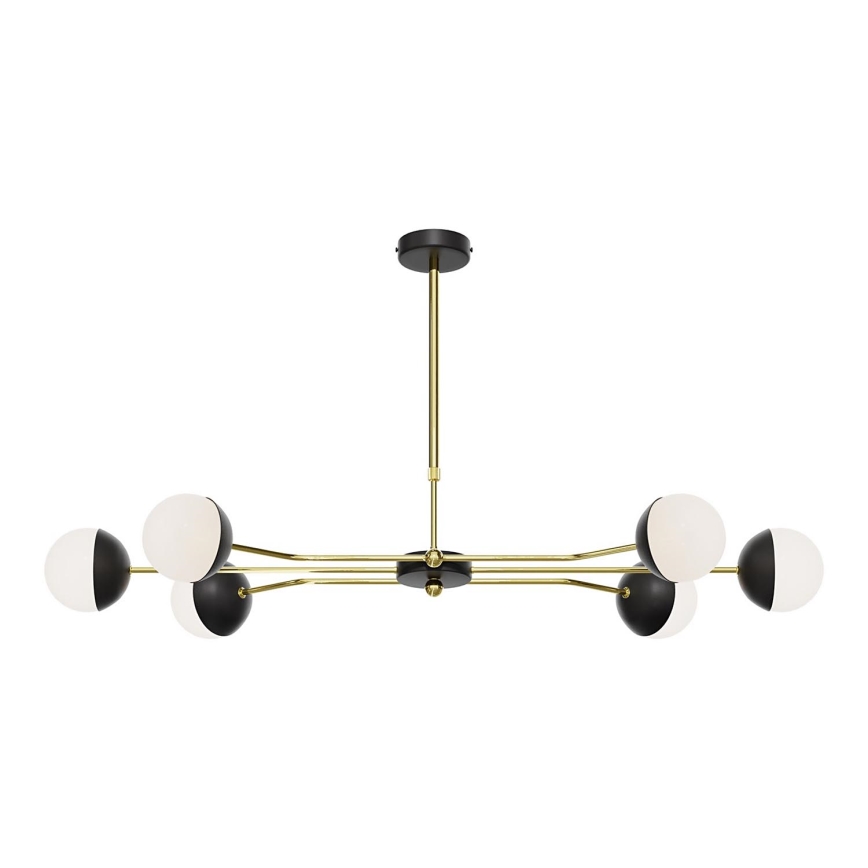 Jupiter 1981 - Pendelkrona TRENTO 6xG9/10W/230V svart/guld