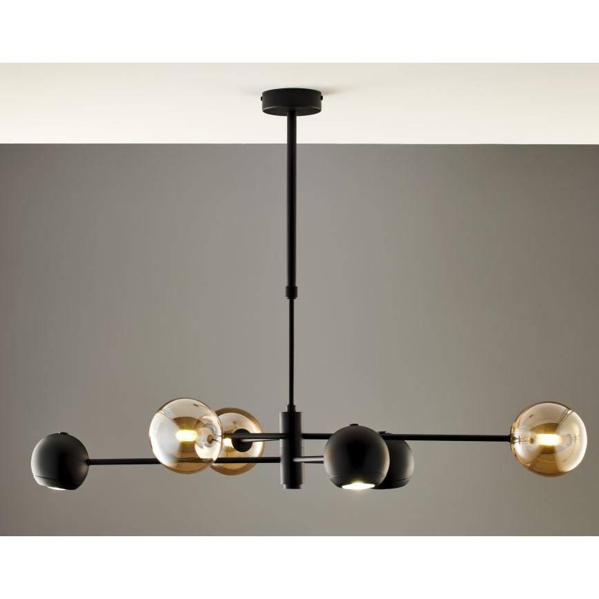 Jupiter 1993 - Pendelkrona MOKA 3xGU10/10W/230V + 3xG9/10W/230V svart/beige