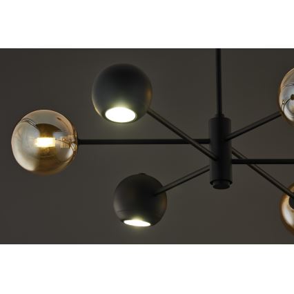 Jupiter 1993 - Pendelkrona MOKA 3xGU10/10W/230V + 3xG9/10W/230V svart/beige