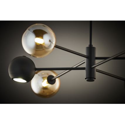 Jupiter 1993 - Pendelkrona MOKA 3xGU10/10W/230V + 3xG9/10W/230V svart/beige