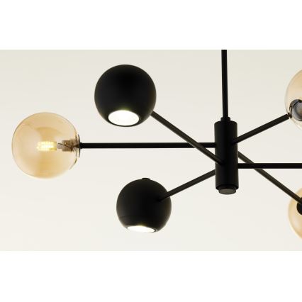 Jupiter 1993 - Pendelkrona MOKA 3xGU10/10W/230V + 3xG9/10W/230V svart/beige
