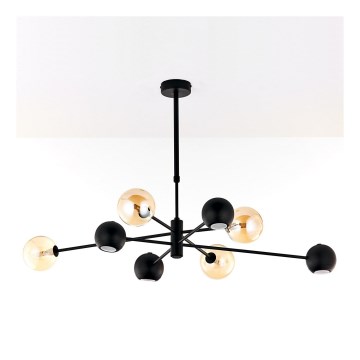 Jupiter 1994 - Pendelkrona MOKA 4xGU10/10W/230V + 4xG9/10W/230V svart/beige