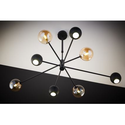 Jupiter 1994 - Pendelkrona MOKA 4xGU10/10W/230V + 4xG9/10W/230V svart/beige