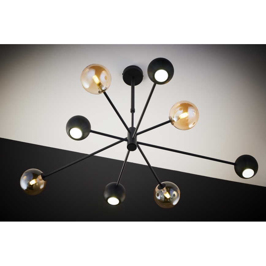 Jupiter 1994 - Pendelkrona MOKA 4xGU10/10W/230V + 4xG9/10W/230V svart/beige