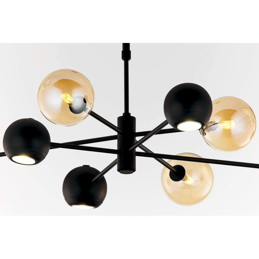 Jupiter 1994 - Pendelkrona MOKA 4xGU10/10W/230V + 4xG9/10W/230V svart/beige