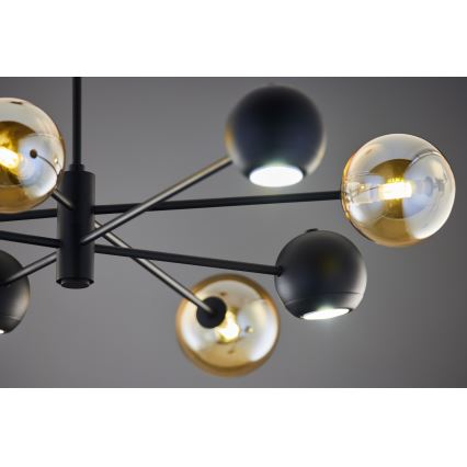 Jupiter 1994 - Pendelkrona MOKA 4xGU10/10W/230V + 4xG9/10W/230V svart/beige