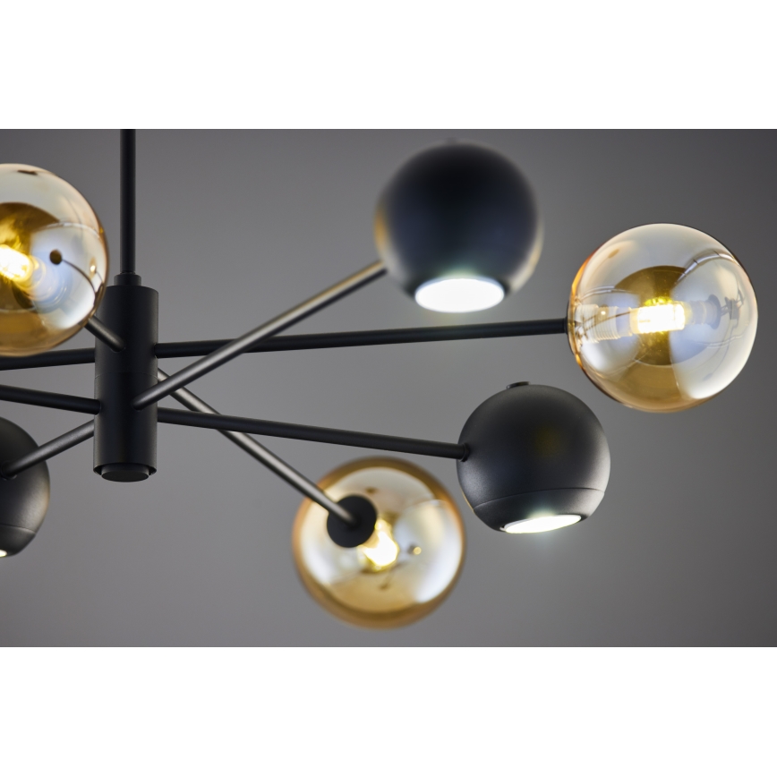 Jupiter 1994 - Pendelkrona MOKA 4xGU10/10W/230V + 4xG9/10W/230V svart/beige