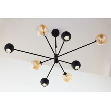 Jupiter 1994 - Pendelkrona MOKA 4xGU10/10W/230V + 4xG9/10W/230V svart/beige