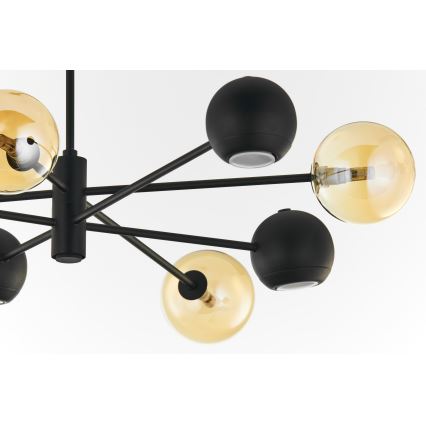 Jupiter 1994 - Pendelkrona MOKA 4xGU10/10W/230V + 4xG9/10W/230V svart/beige