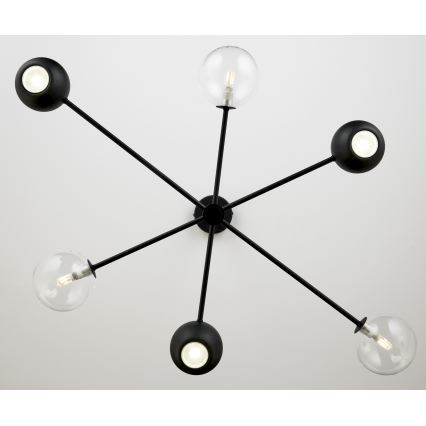 Jupiter 1995 - Pendelkrona MOKA 3xGU10/10W/230V + 3xG9/10W/230V svart/genomskinlig