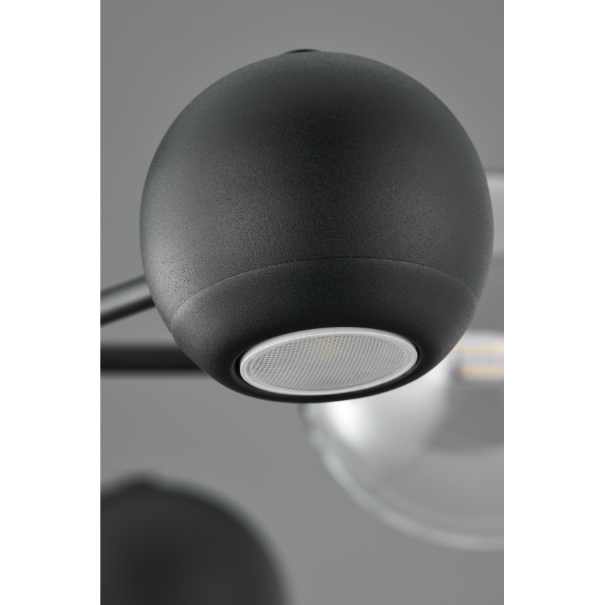 Jupiter 1995 - Pendelkrona MOKA 3xGU10/10W/230V + 3xG9/10W/230V svart/genomskinlig