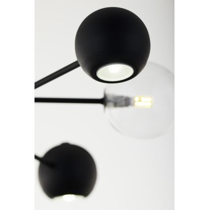 Jupiter 1995 - Pendelkrona MOKA 3xGU10/10W/230V + 3xG9/10W/230V svart/genomskinlig