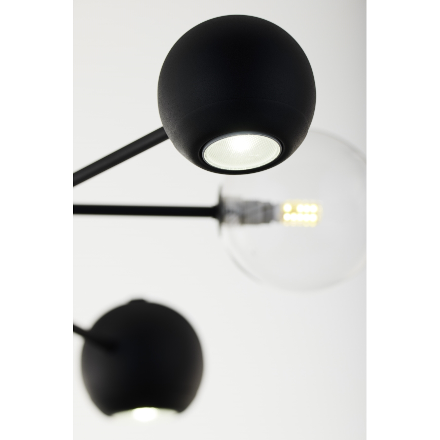 Jupiter 1995 - Pendelkrona MOKA 3xGU10/10W/230V + 3xG9/10W/230V svart/genomskinlig
