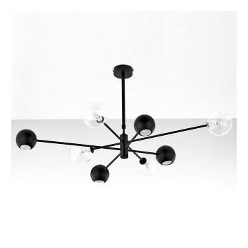 Jupiter 1996 - Pendelkrona MOKA 4xGU10/10W/230V + 4xG9/10W/230V svart/genomskinlig