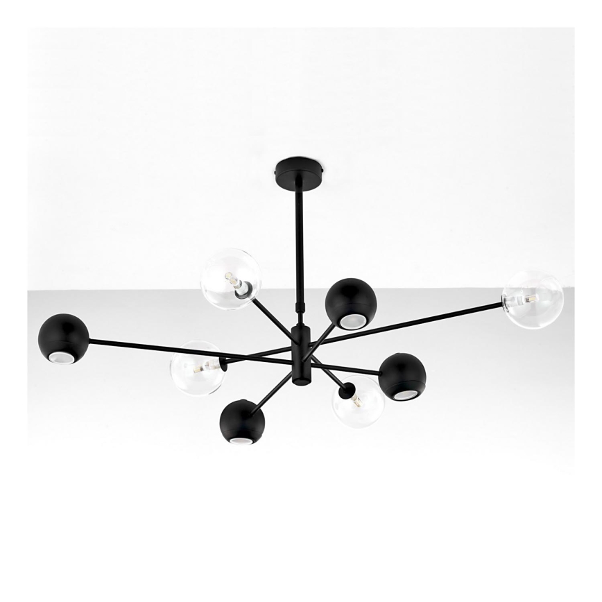 Jupiter 1996 - Pendelkrona MOKA 4xGU10/10W/230V + 4xG9/10W/230V svart/genomskinlig