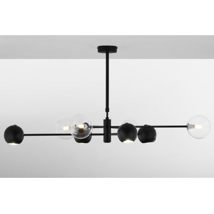 Jupiter 1996 - Pendelkrona MOKA 4xGU10/10W/230V + 4xG9/10W/230V svart/genomskinlig