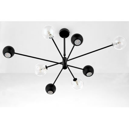 Jupiter 1996 - Pendelkrona MOKA 4xGU10/10W/230V + 4xG9/10W/230V svart/genomskinlig