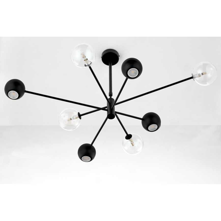 Jupiter 1996 - Pendelkrona MOKA 4xGU10/10W/230V + 4xG9/10W/230V svart/genomskinlig