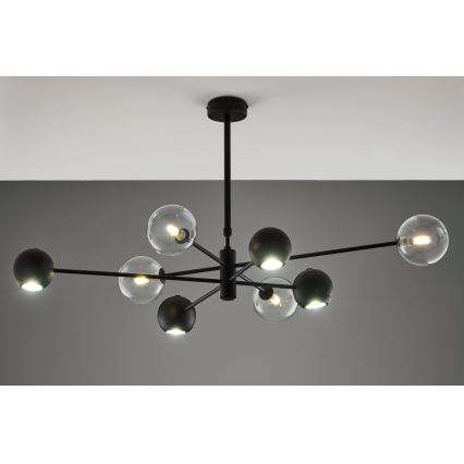 Jupiter 1996 - Pendelkrona MOKA 4xGU10/10W/230V + 4xG9/10W/230V svart/genomskinlig