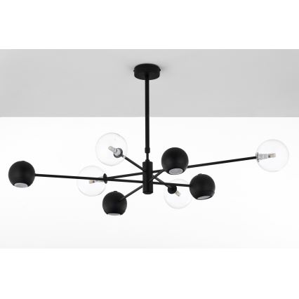 Jupiter 1996 - Pendelkrona MOKA 4xGU10/10W/230V + 4xG9/10W/230V svart/genomskinlig