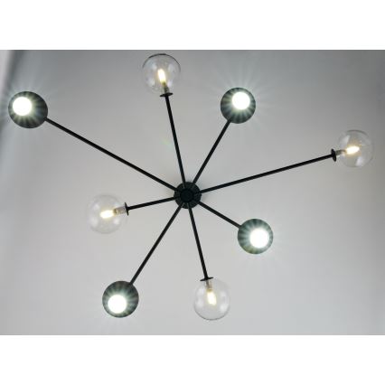 Jupiter 1996 - Pendelkrona MOKA 4xGU10/10W/230V + 4xG9/10W/230V svart/genomskinlig