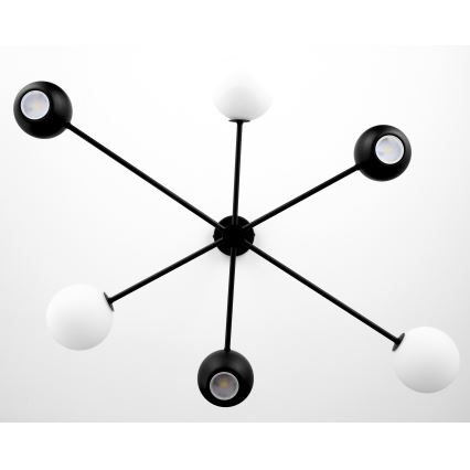 Jupiter 1997 - Pendelkrona MOKA 3xGU10/10W/230V + 3xG9/10W/230V svart/vit