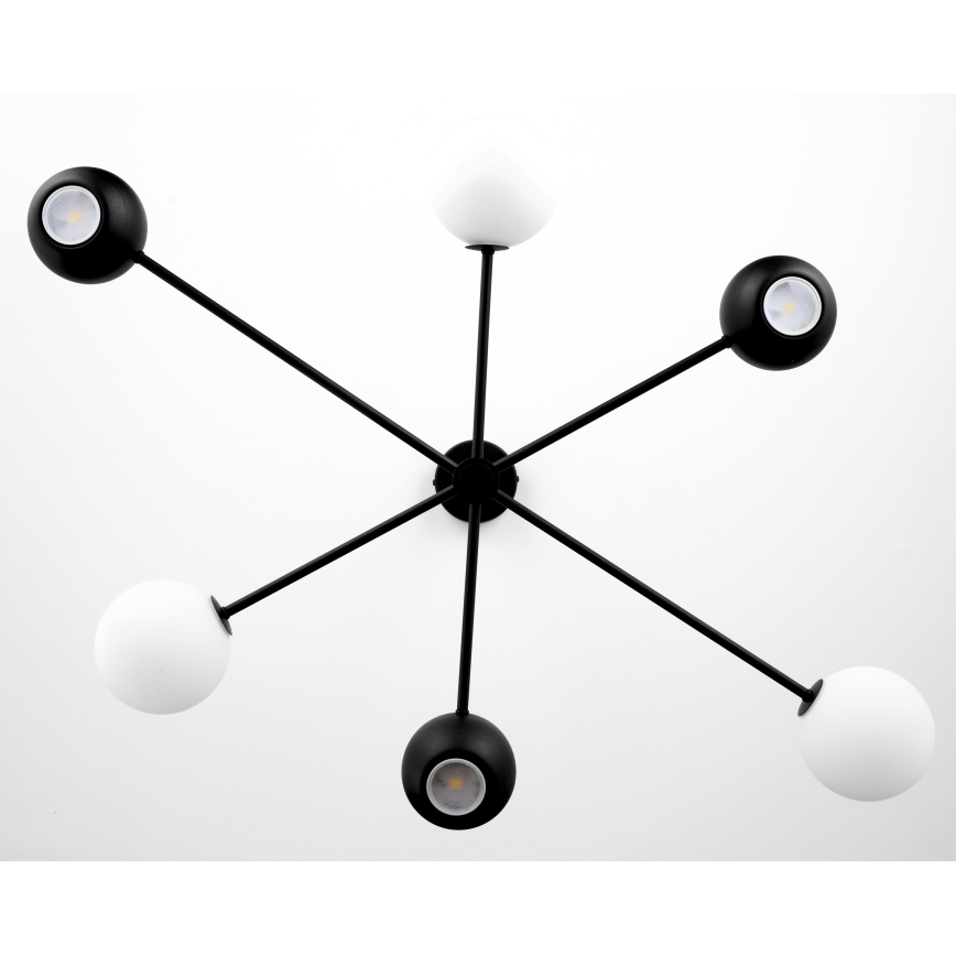 Jupiter 1997 - Pendelkrona MOKA 3xGU10/10W/230V + 3xG9/10W/230V svart/vit