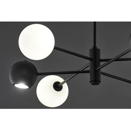 Jupiter 1997 - Pendelkrona MOKA 3xGU10/10W/230V + 3xG9/10W/230V svart/vit