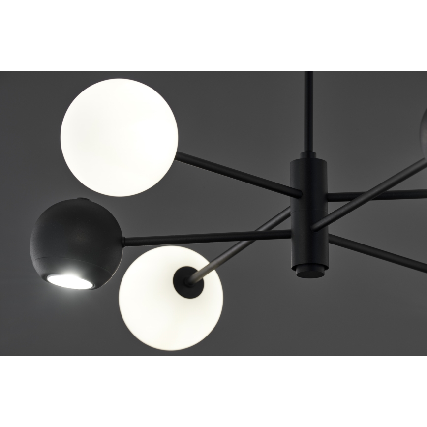 Jupiter 1997 - Pendelkrona MOKA 3xGU10/10W/230V + 3xG9/10W/230V svart/vit