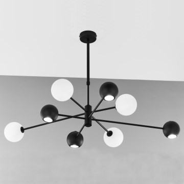Jupiter 1998 - Pendelkrona MOKA 4xGU10/10W/230V + 4xG9/10W/230V svart/vit