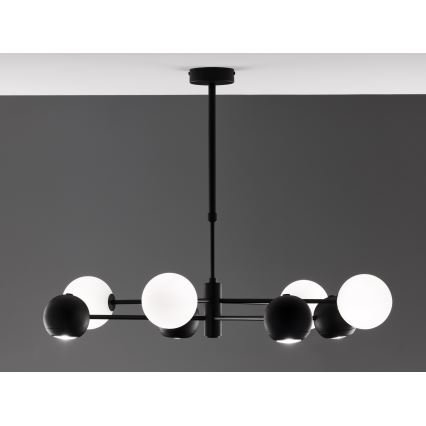 Jupiter 1998 - Pendelkrona MOKA 4xGU10/10W/230V + 4xG9/10W/230V svart/vit