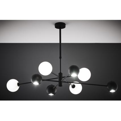Jupiter 1998 - Pendelkrona MOKA 4xGU10/10W/230V + 4xG9/10W/230V svart/vit