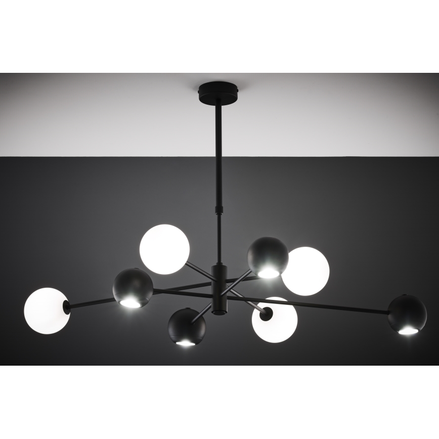 Jupiter 1998 - Pendelkrona MOKA 4xGU10/10W/230V + 4xG9/10W/230V svart/vit