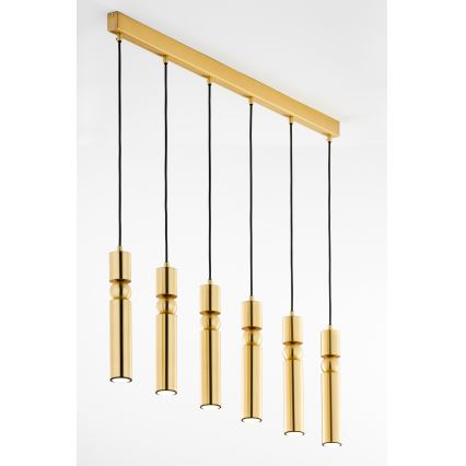 Jupiter 2011 - Ljuskrona med textilsladd ALAS 6xGU10/10W/230V guld