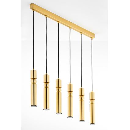 Jupiter 2011 - Ljuskrona med textilsladd ALAS 6xGU10/10W/230V guld