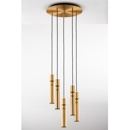 Jupiter 2020 - Ljuskrona med textilsladd ALAS 5xGU10/10W/230V guld