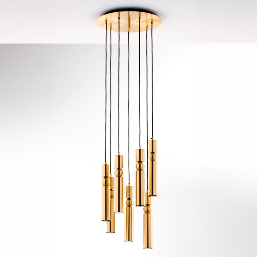 Jupiter 2021 - Ljuskrona med textilsladd ALAS 7xGU10/10W/230V guld