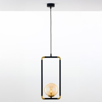 Jupiter 2024 - Ljuskrona med textilsladd ZAFRA 1xG9/10W/230V svart/guld/beige