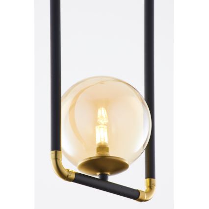 Jupiter 2024 - Ljuskrona med textilsladd ZAFRA 1xG9/10W/230V svart/guld/beige