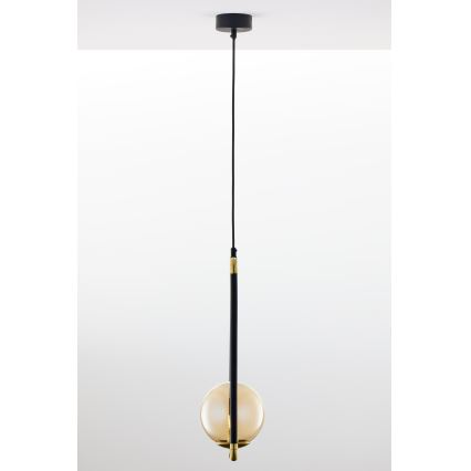 Jupiter 2024 - Ljuskrona med textilsladd ZAFRA 1xG9/10W/230V svart/guld/beige