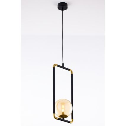 Jupiter 2024 - Ljuskrona med textilsladd ZAFRA 1xG9/10W/230V svart/guld/beige