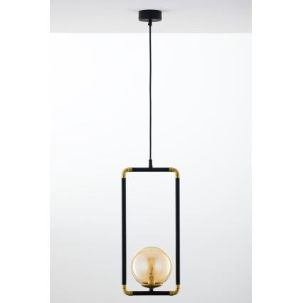 Jupiter 2024 - Ljuskrona med textilsladd ZAFRA 1xG9/10W/230V svart/guld/beige