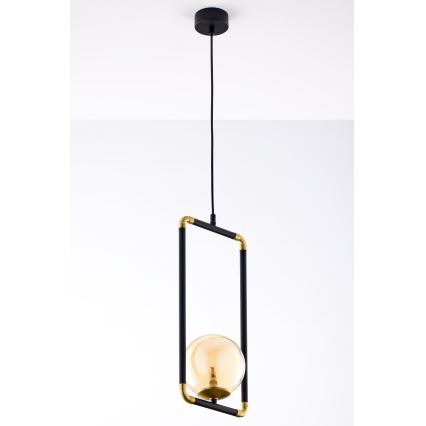 Jupiter 2024 - Ljuskrona med textilsladd ZAFRA 1xG9/10W/230V svart/guld/beige