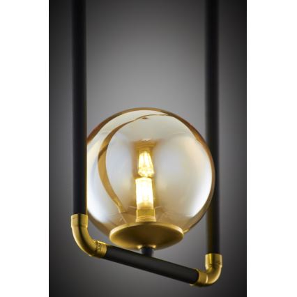Jupiter 2024 - Ljuskrona med textilsladd ZAFRA 1xG9/10W/230V svart/guld/beige