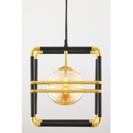 Jupiter 2026 - Ljuskrona med textilsladd FIORI 2xG9/10W/230V svart/guld/beige