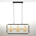 Jupiter 2027 - Ljuskrona med textilsladd FIORI 3xG9/10W/230V svart/guld/beige