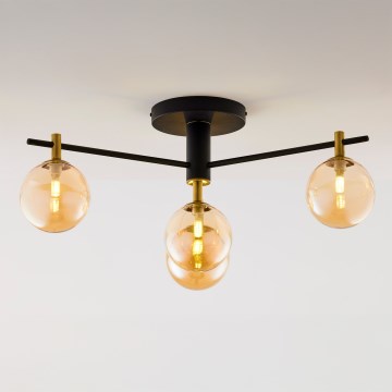 Jupiter 2031 - Ytmonterad ljuskrona FIGARO 4xG9/10W/230V svart/guld/beige