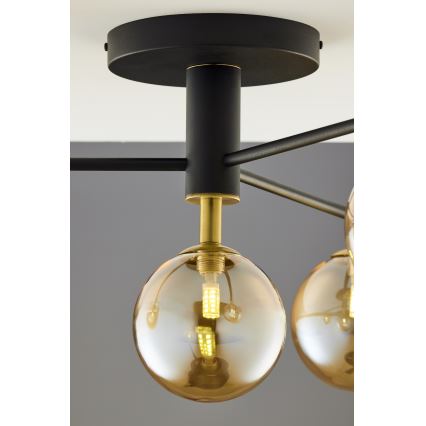 Jupiter 2031 - Ytmonterad ljuskrona FIGARO 4xG9/10W/230V svart/guld/beige